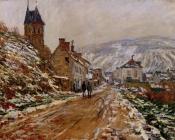 克劳德 莫奈 : The Road in Vetheuil in Winter